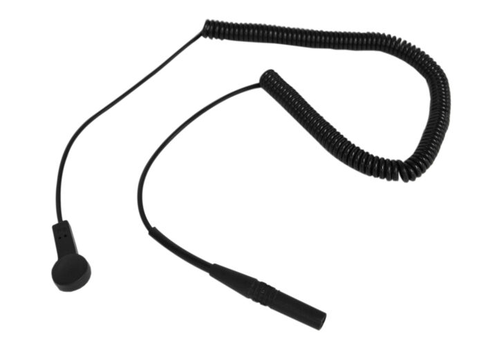 Cable espiral negro para electrodos adhesivos